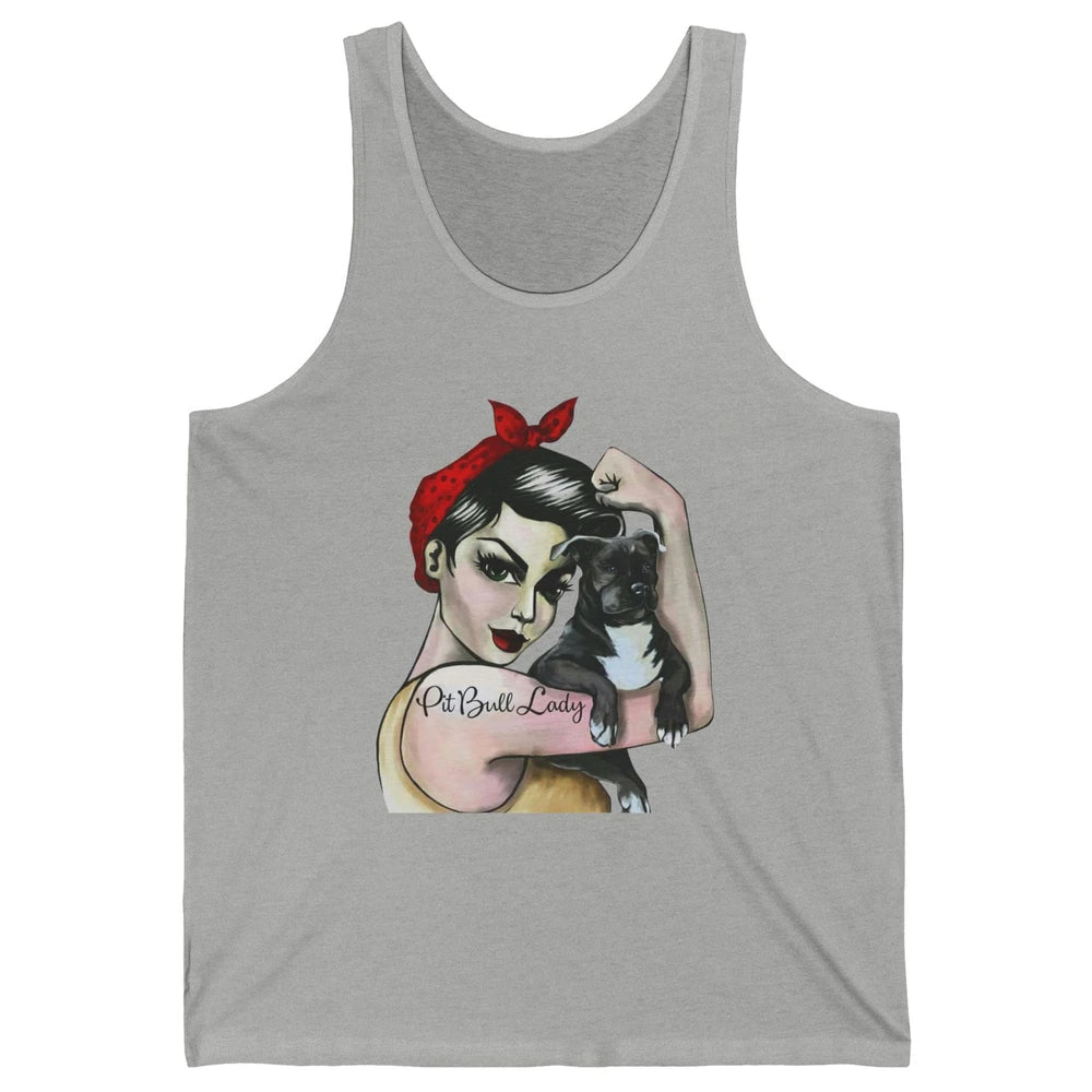 Pit Bull Lady Pit Bull Mom Dog Mom Bandana Dog Lovers Gift Unisex Jersey Tank