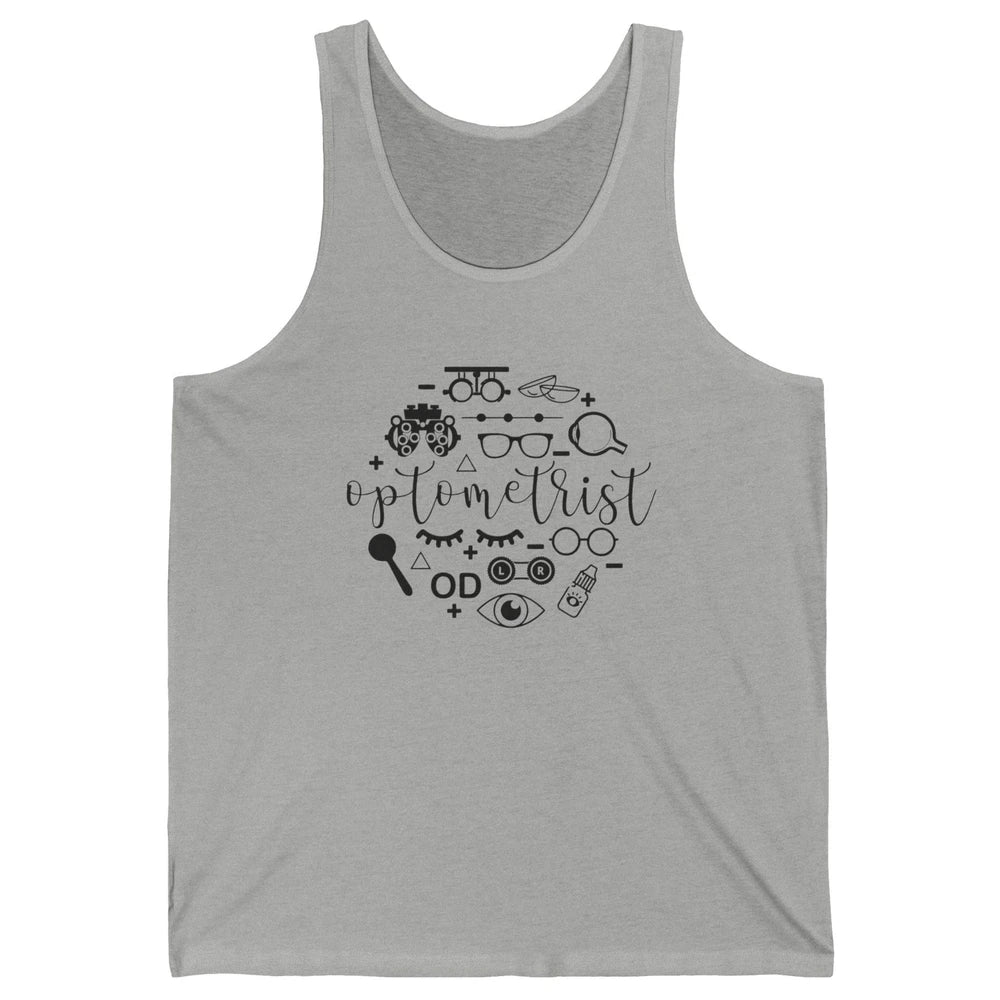 Optometry Symbols Optometrist Eyeglasses Spectacles Optician Unisex Jersey Tank