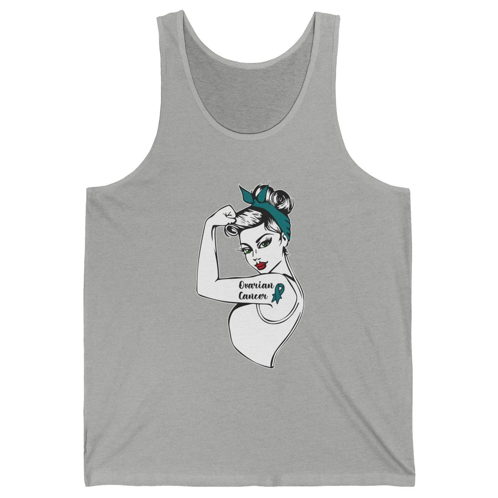 Ovarian Cancer Girl Power Women Bandana Cancer Warrior Unisex Jersey Tank