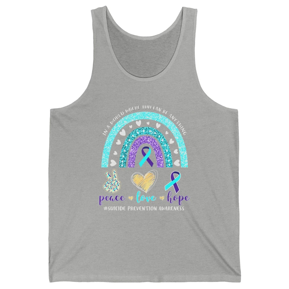Peace Hope Love Rainbow Suicide Prevention Awareness Month Unisex Jersey Tank