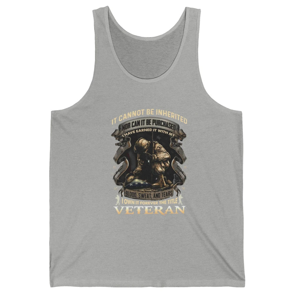 Proud American Veteran It Can't Be Heritated US Soldier Gift Unisex Jersey Tank