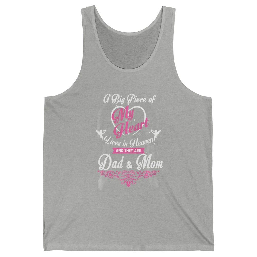 Parents Heaven Dad And Mom In Heaven Angel Wings Guardian Unisex Jersey Tank