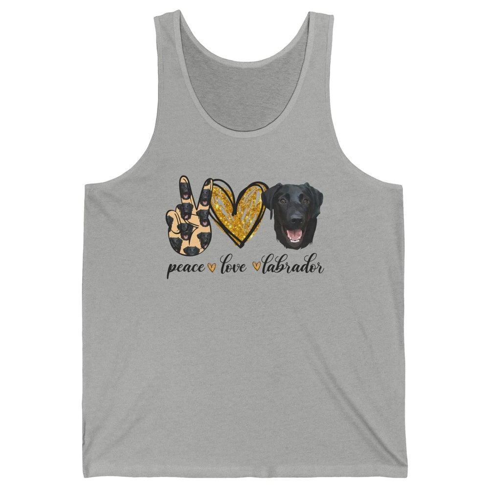 Peace Love Labrador Dog Black Labrador Retriever Dad Mom Unisex Jersey Tank