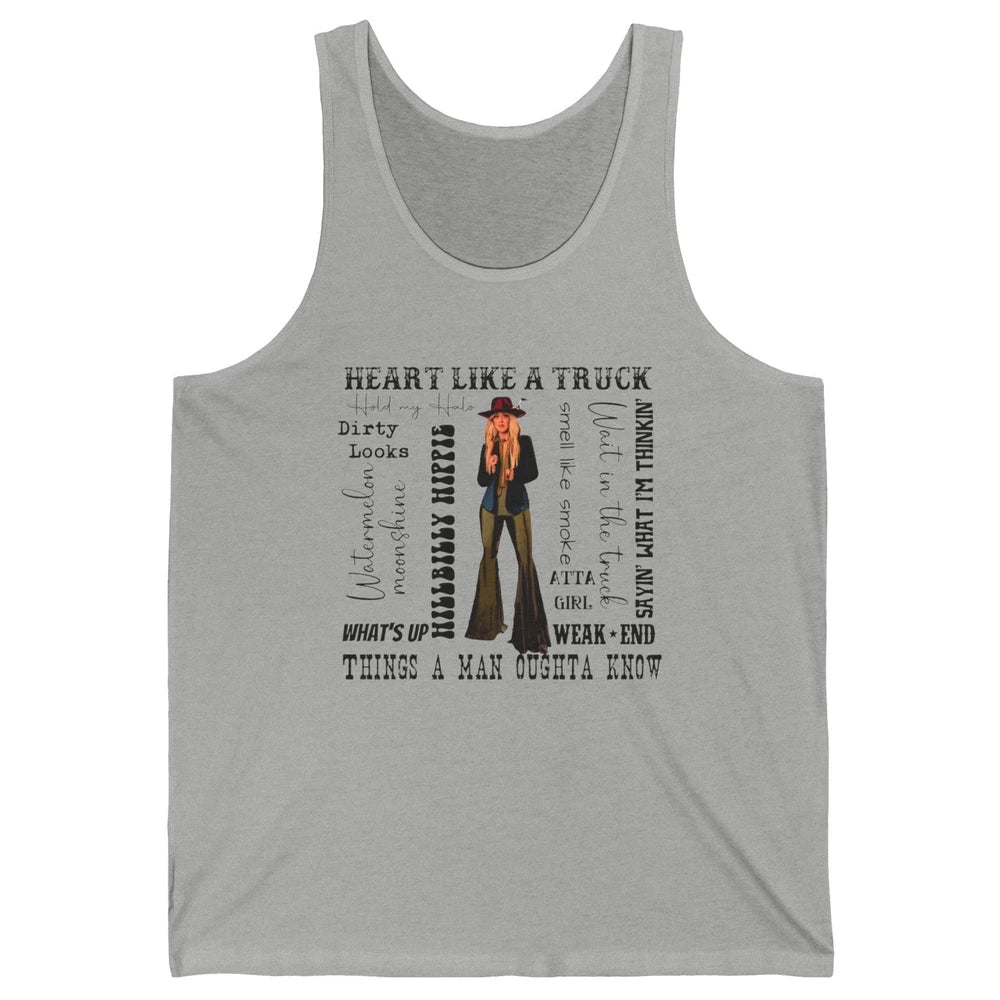 Retro Cowgirl He Said Wait In The Truck Western Country Unisex Jersey Tank