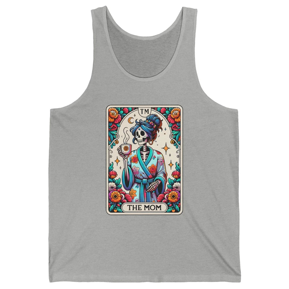 Retro Floral Skeleton The Mom Tarot Card Halloween Mom Life Unisex Jersey Tank