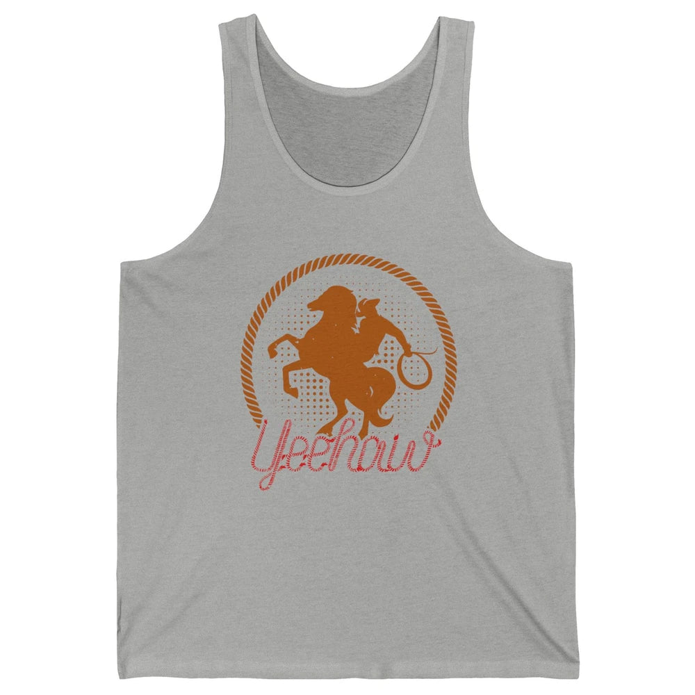 Retro Cowboy Lasso Hat Yeehaw Western Country Cowgirls Horse Unisex Jersey Tank