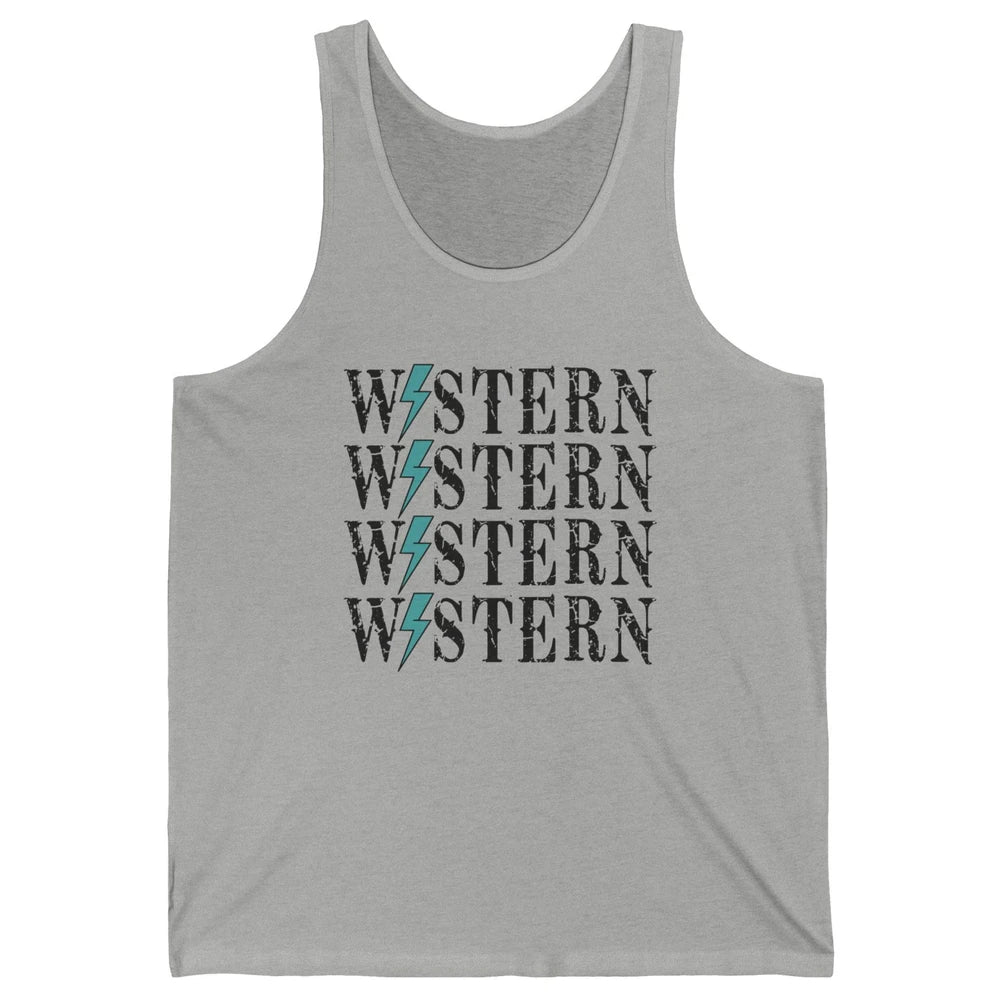 Retro Cowboy Lightning Bolt Western Country Cowgirl Gift Unisex Jersey Tank