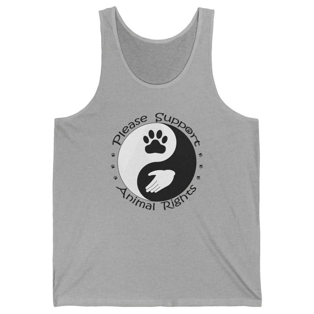 Please Support Animal Rights Pet Rescuer Paw Yin Yang Adopt Unisex Jersey Tank