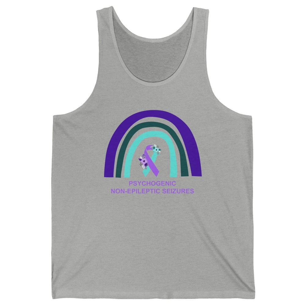 Psychogenic Non-epileptic Seizures PNES Purple Teal Rainbow Unisex Jersey Tank