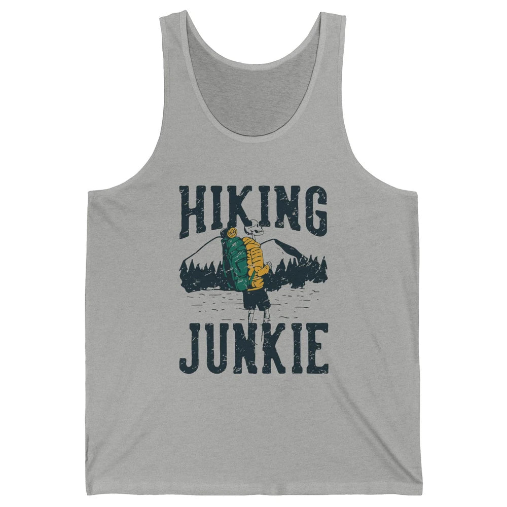 Retro Mountain Hiking Junkie Skeleton Nature Exploring Hiker Unisex Jersey Tank