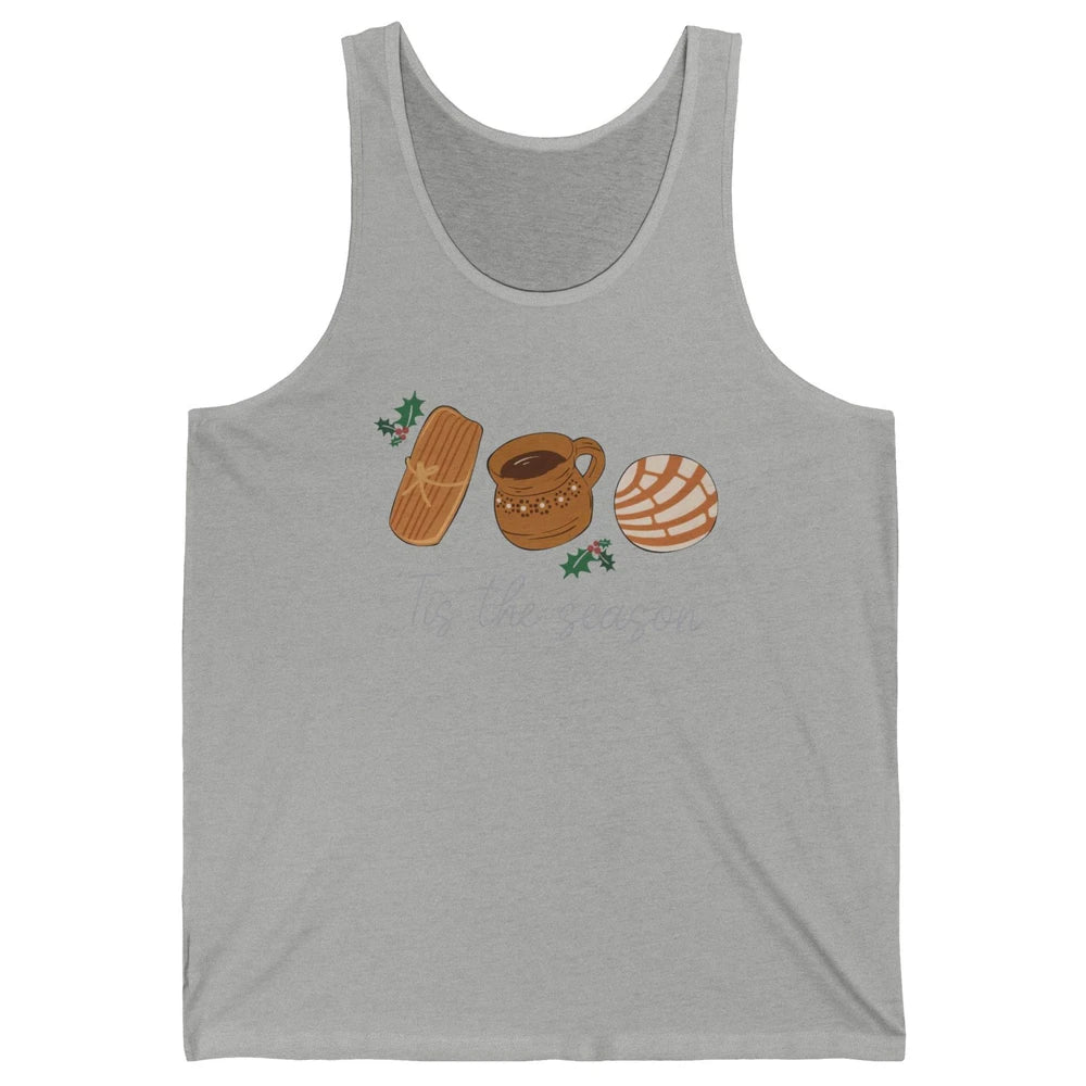 Mexican Christmas Feliz Navidad Concha Tamale Sweet Bread Unisex Jersey Tank