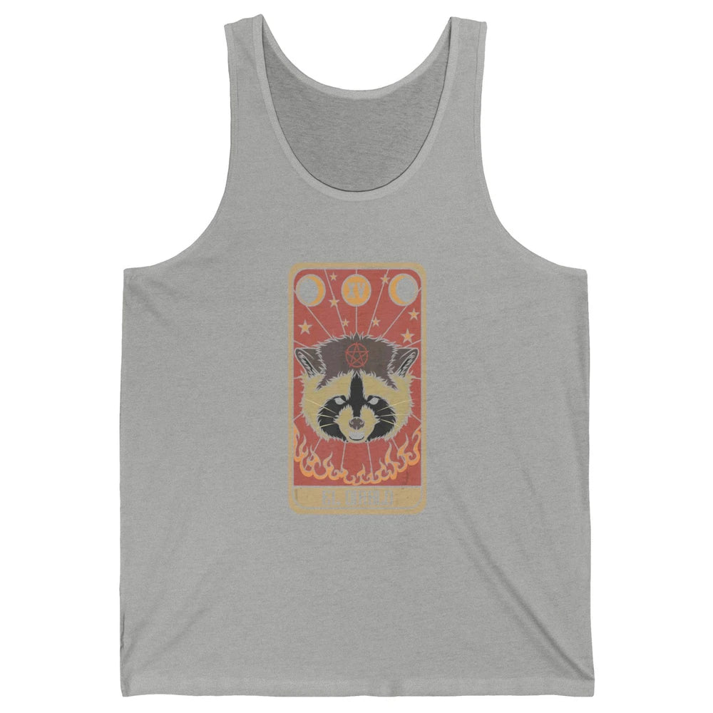 Raccoon Tarot Card Satanic Trash Panda Crescent Halloween Unisex Jersey Tank