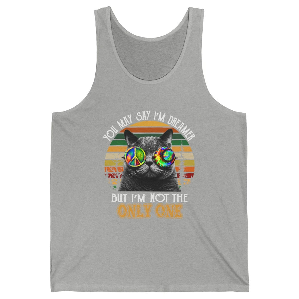 Retro Hippie Cat I'm A Dreamer Peace Lovers Hippie Soul Gift Unisex Jersey Tank