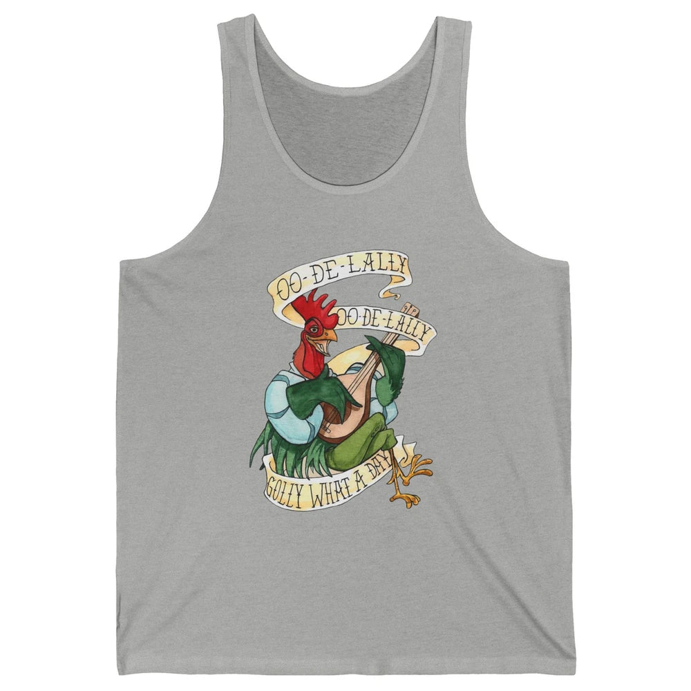 Funny Chicken Rooster Play Banjo What A Day Musician Rooster Unisex Jersey Tank