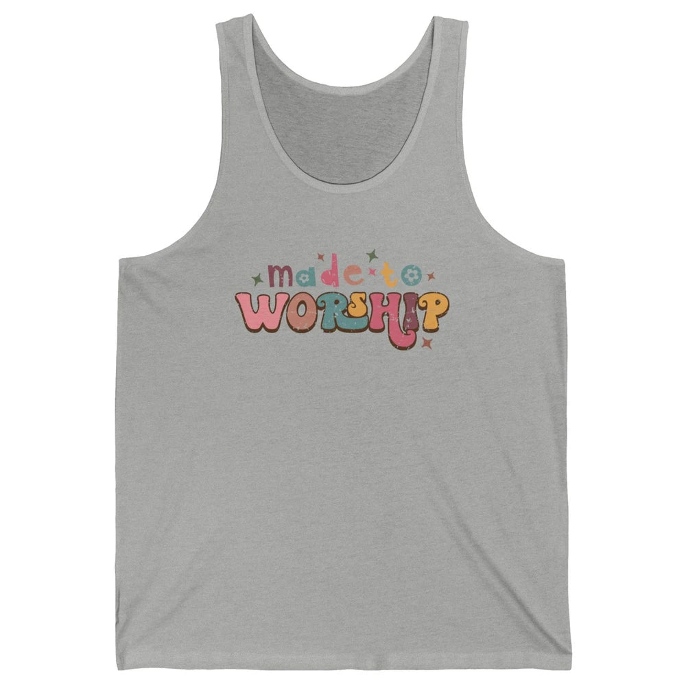Retro Made To Worship Bible Verse Christian Religious Gift Unisex Jersey Tank