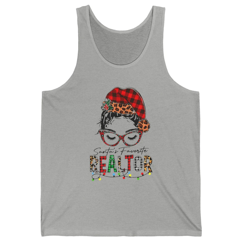 Merry Christmas Xmas Santa Messy Hair Realtor Real Estate Unisex Jersey Tank