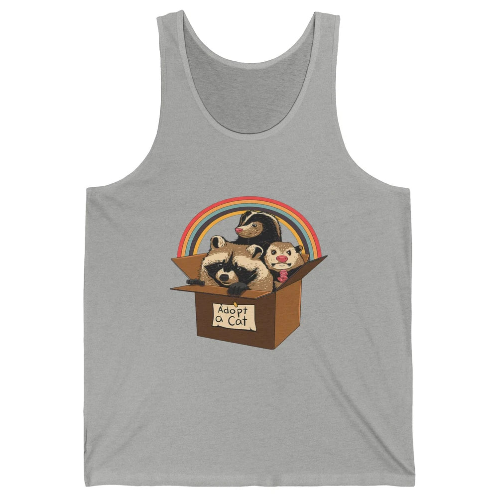Retro Adopt A Cat Raccoon Panda Skunk Possum Adoption Street Unisex Jersey Tank