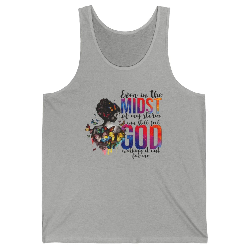 Butterfly Christian Girl Faith Even In The Midst Of My Storm Unisex Jersey Tank
