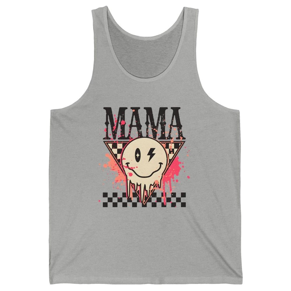 Retro Mama Lightning Bolt Smiling Face Western Mothers Day Unisex Jersey Tank