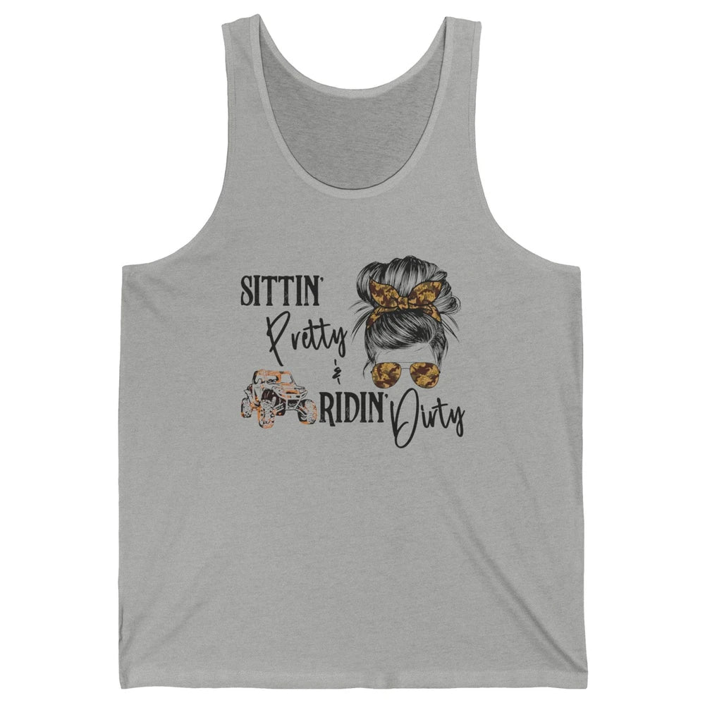 Mud Riding ATV Messy Bun Ride RZR SXS Life Country Girls Unisex Jersey Tank