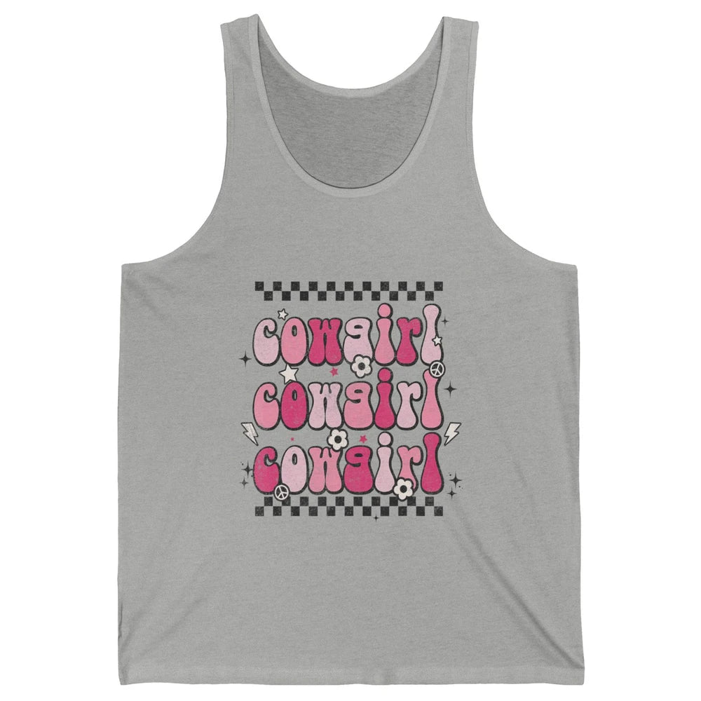 Retro Cowgirl Boho Rodeo Howdy Cowboy Texas Western Country Unisex Jersey Tank