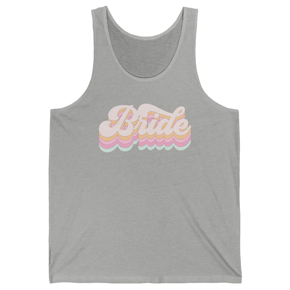 Retro 70s Bride Bachelorette Bridal Party Engagement Trendy Unisex Jersey Tank