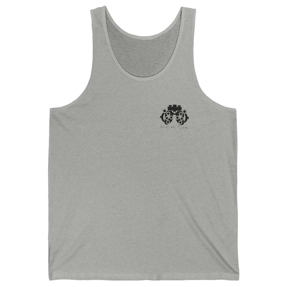 Phoropter One Or Two Optometrist Optician Optometry Pocket Unisex Jersey Tank