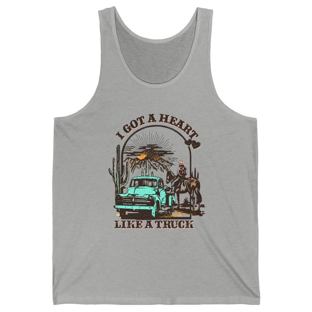 Retro Cowgirl Riding Horse I Got A Heart Western Country Unisex Jersey Tank