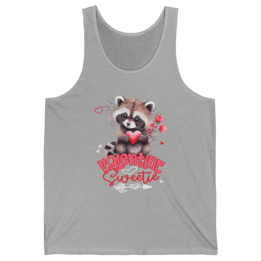 Adorable Baby Raccoon Cute Happy Valentine Sweetie Opossum Unisex Jersey Tank