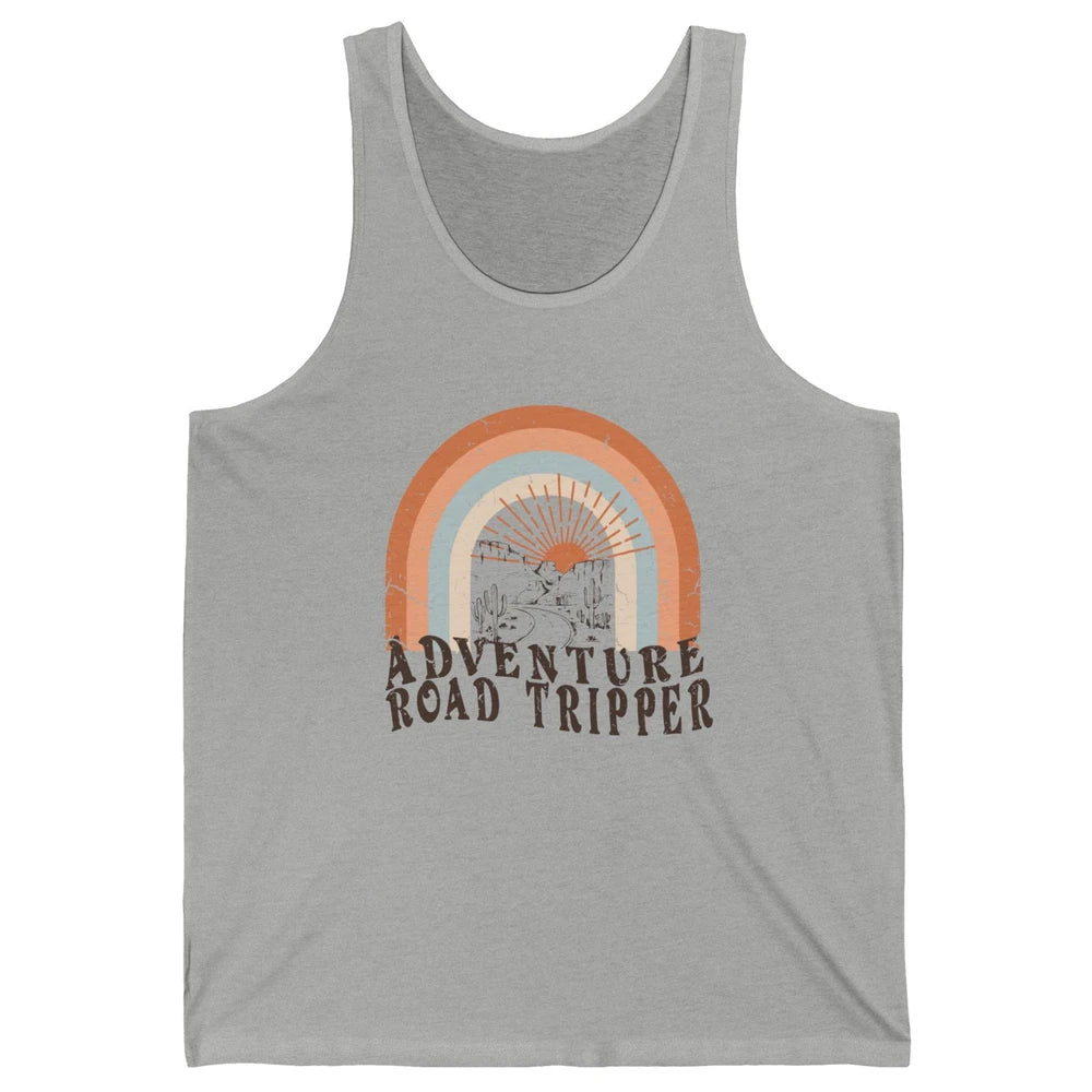 Retro Desert Sunrise Rainbow Adventure Road Tripper Western Unisex Jersey Tank