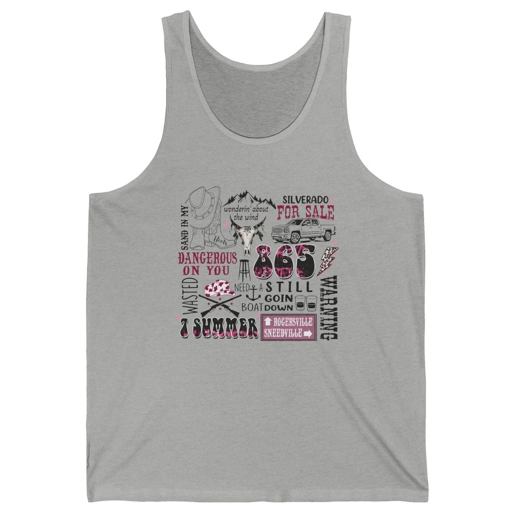 Retro Cowboy Boot Hat Sand In My Boots Western Country Music Unisex Jersey Tank