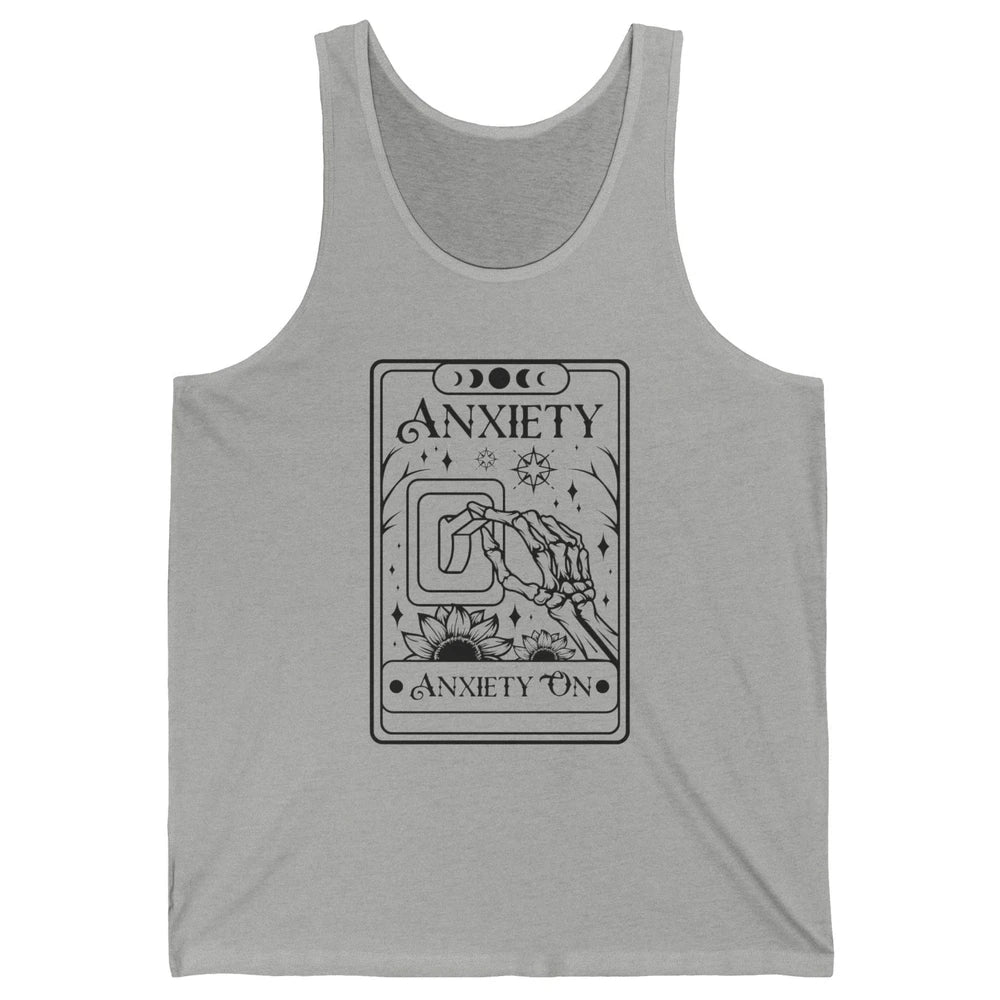 Retro Halloween Skeleton Hand Anxiety On Off Mental Health Unisex Jersey Tank