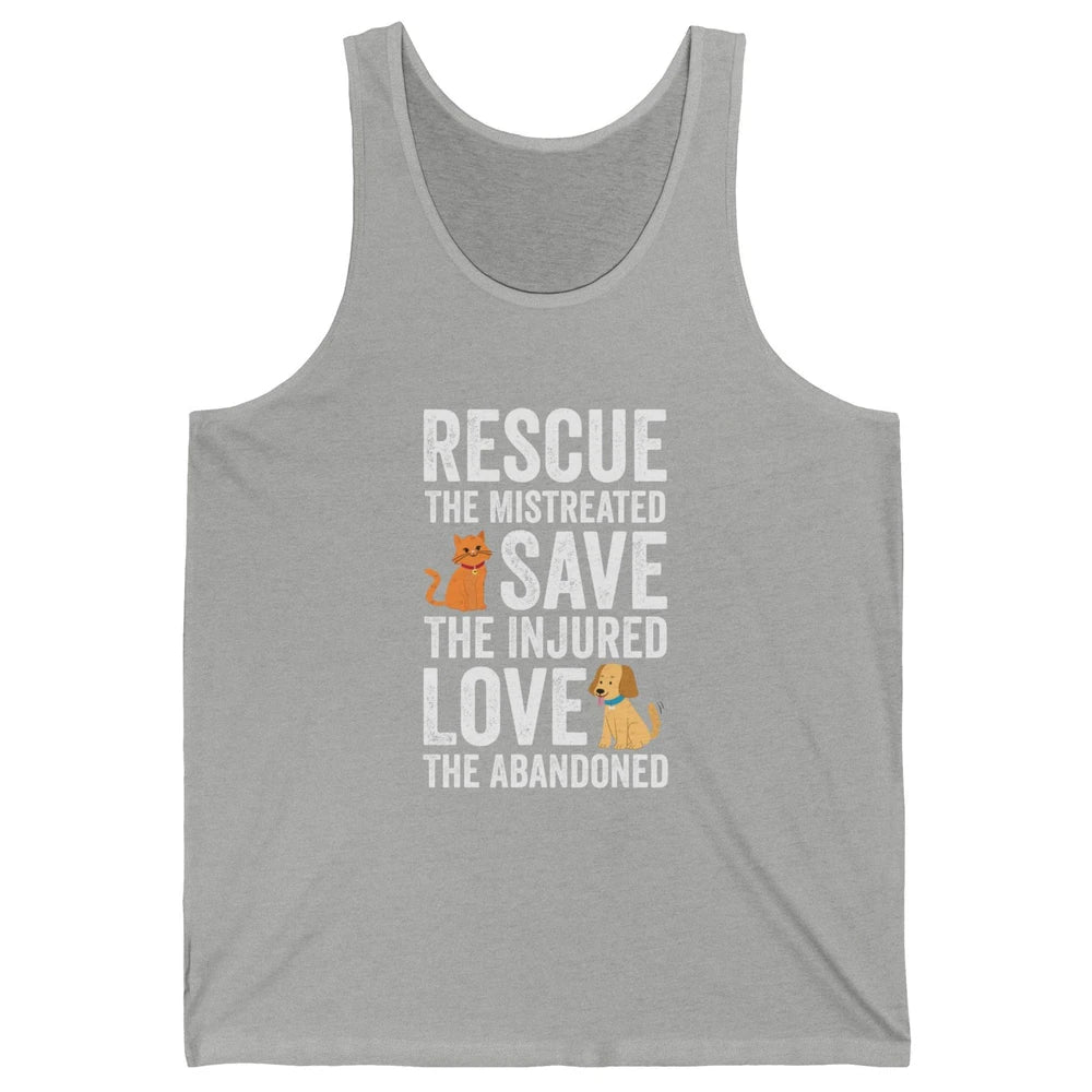 Rescue Mistreated Save Injured Adopt Dog Cat Animal Rescuer Unisex Jersey Tank