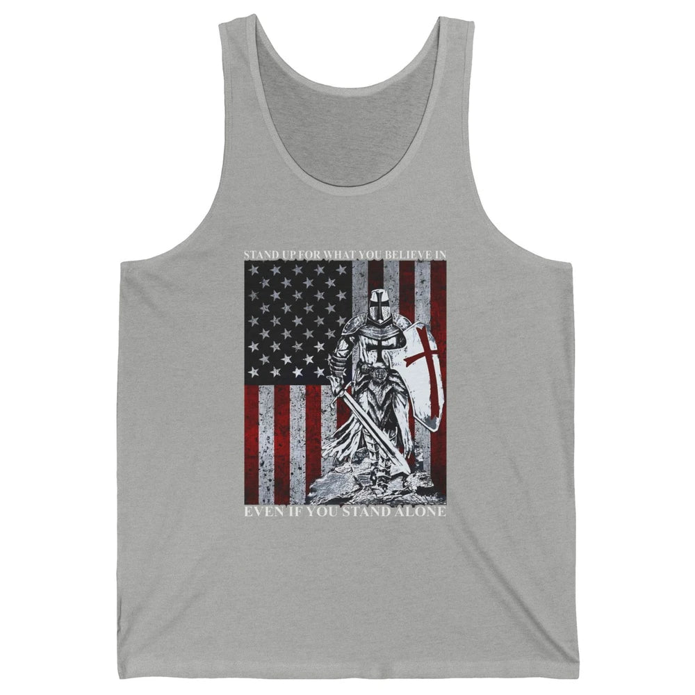 Retro Knight Templar US Flag Stand For What You Believe In Unisex Jersey Tank