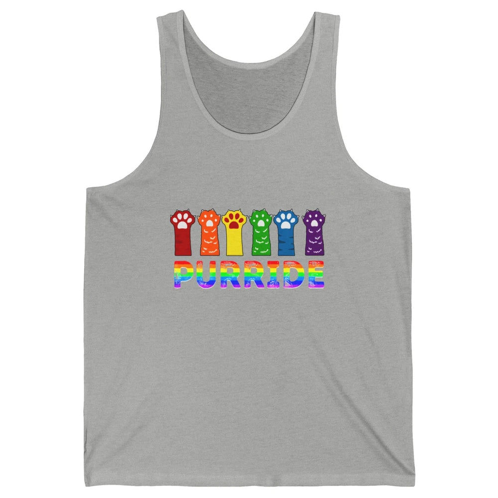 Purride Funny Cat Lover LGBT Pride Awareness Gift LGBT Month Unisex Jersey Tank