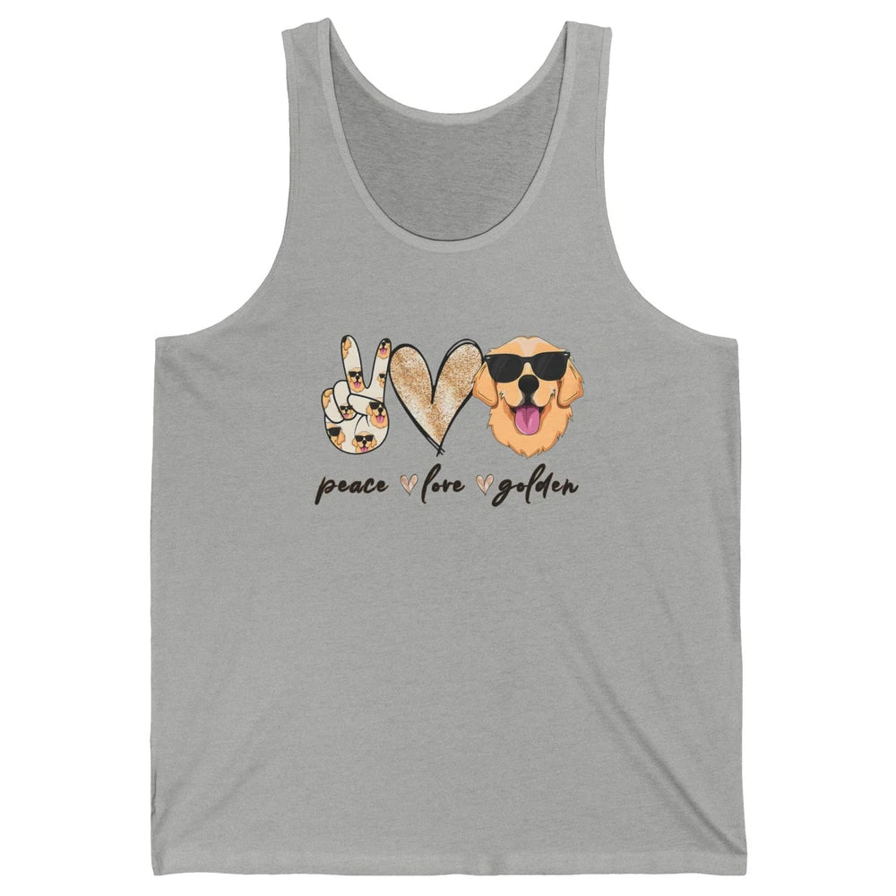 Peace Love Golden Dog Lover Golden Retriever Dad Mom Gift Unisex Jersey Tank
