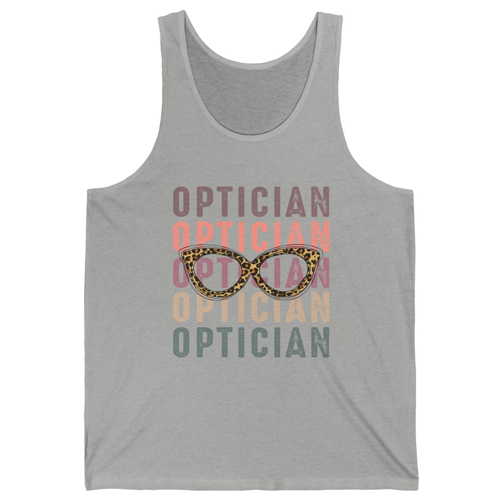 Retro Optometrist Leopard Eyeglasses Optician Ophthalmology Unisex Jersey Tank