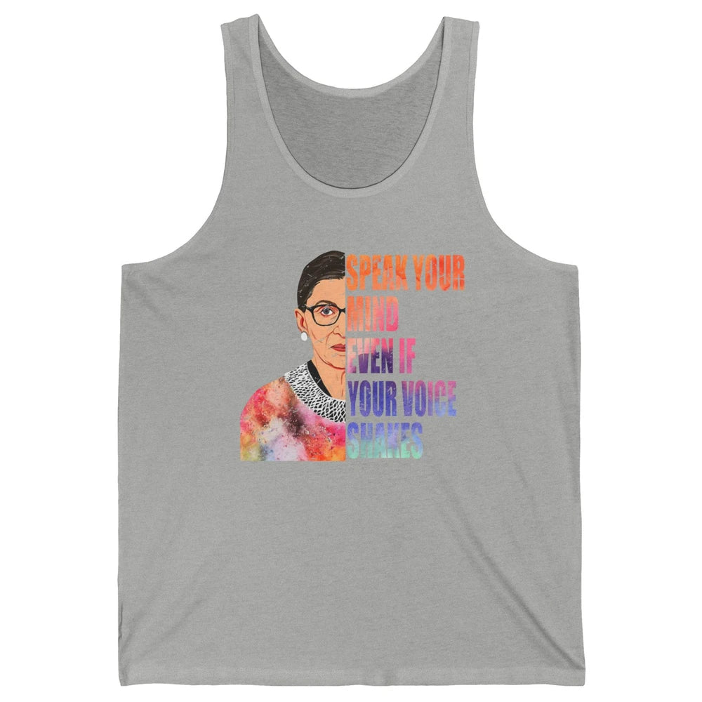 Retro Notorious RBG Speak Your Mind Even If Your Voice Shake Unisex Jersey Tank