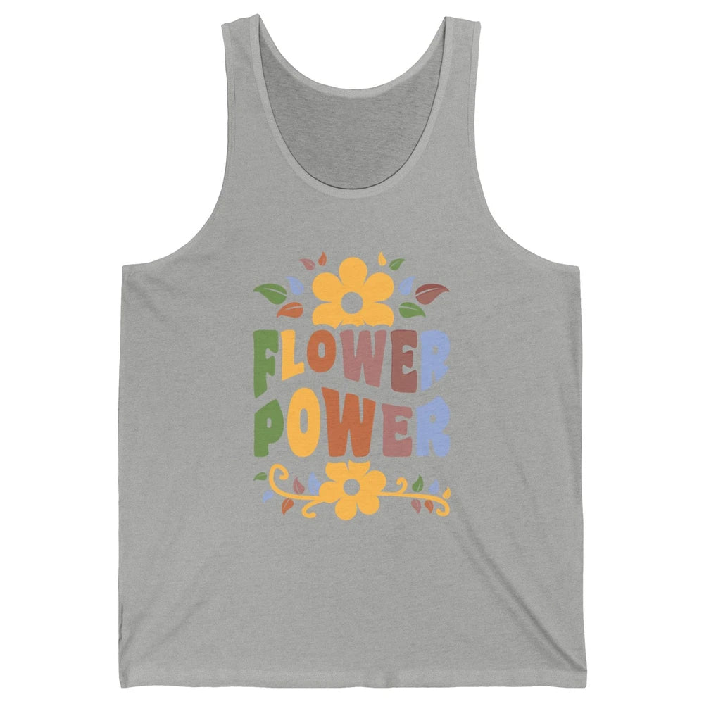Retro 60s Groovy Flower Power 1960s Hippie Floral Positive Unisex Jersey Tank