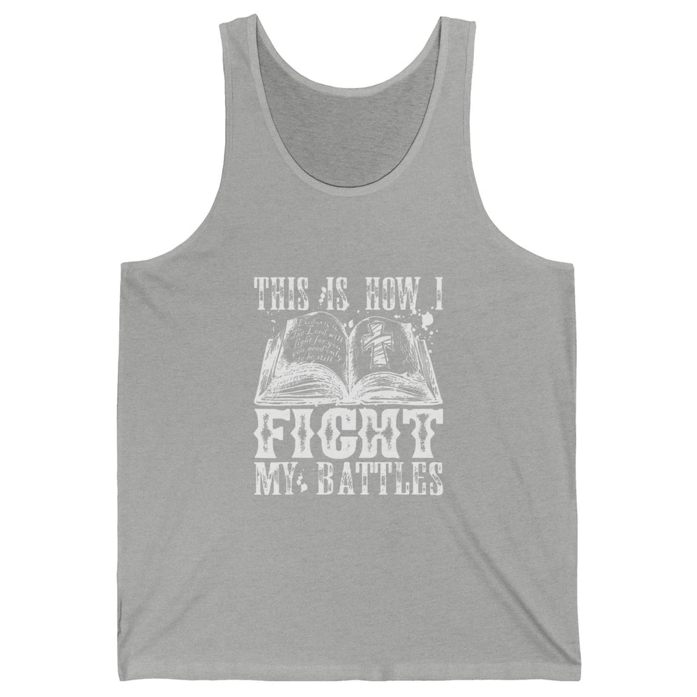 Retro Fight Battles Bible Cross Christian Jesus God Religion Unisex Jersey Tank
