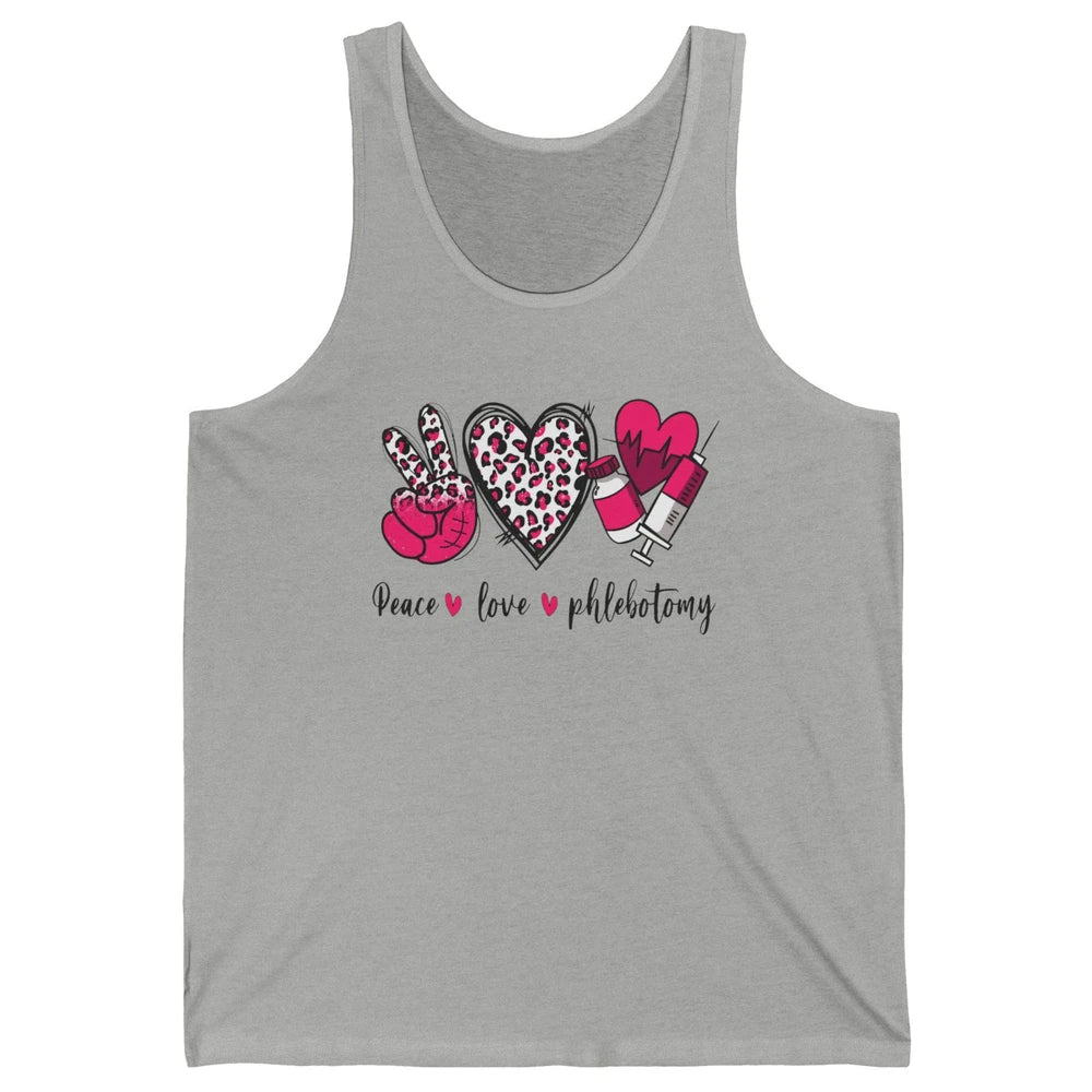 Phlebotomist Life Peace Love Phlebotomy Leopard Western Phle Unisex Jersey Tank