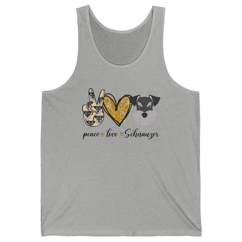 Peace Love Schnauzer Dog Lover Schnauzer Dad Mom Gift Unisex Jersey Tank