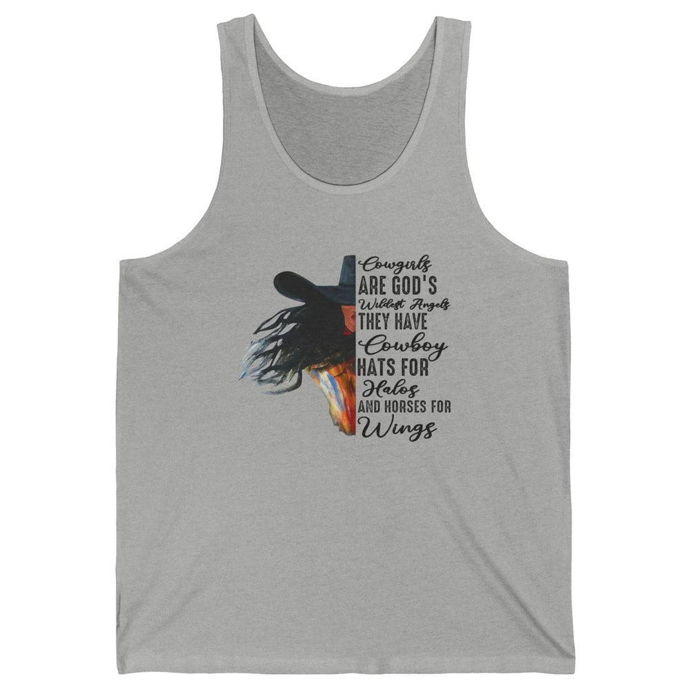 Retro Cowgirls Are God's Wildest Angel Western Country Rodeo Unisex Jersey Tank