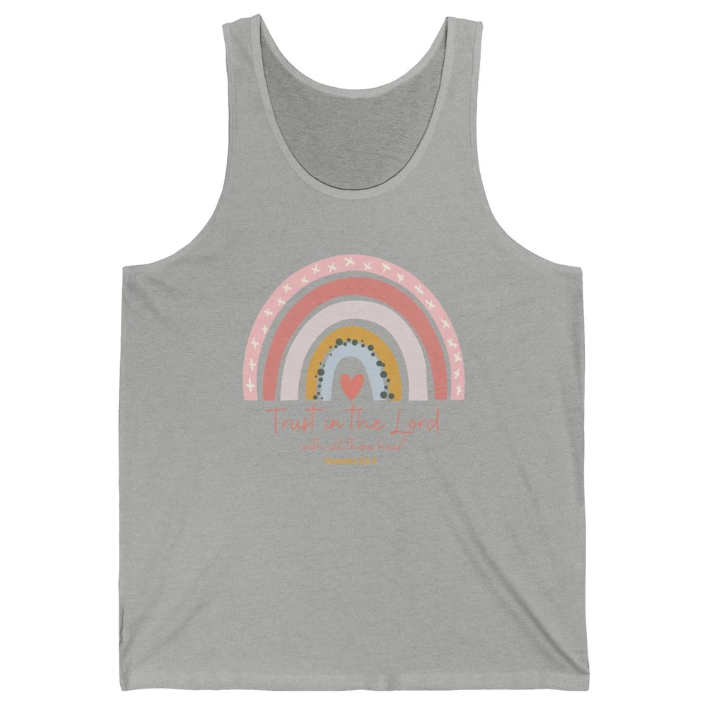Rainbow Trust In The Lord With All Heart Christian Religious Unisex Jersey Tank