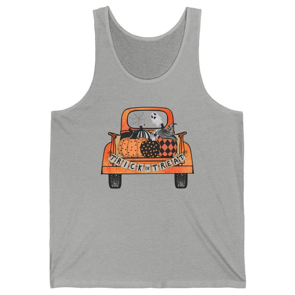 Retro Fall Pumpkin Truck Fall Halloween Trick Or Treat Gift Unisex Jersey Tank