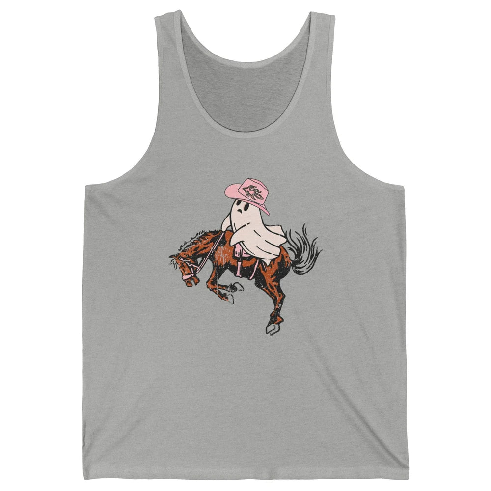 Funny Halloween Retro Cowboy Ghost Western Spooky Season Unisex Jersey Tank