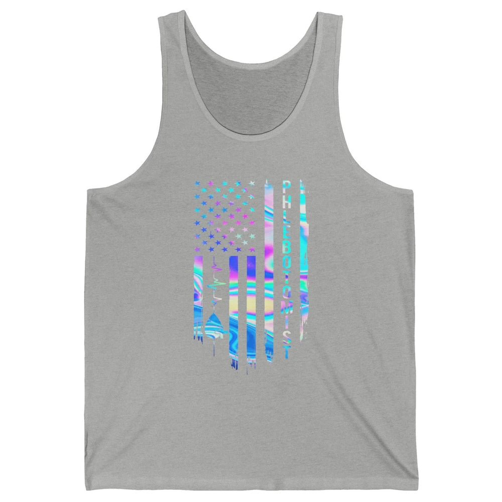 Phlebotomist Flag Blood Lab Vein Phlebotomy Life Nurse PT Unisex Jersey Tank