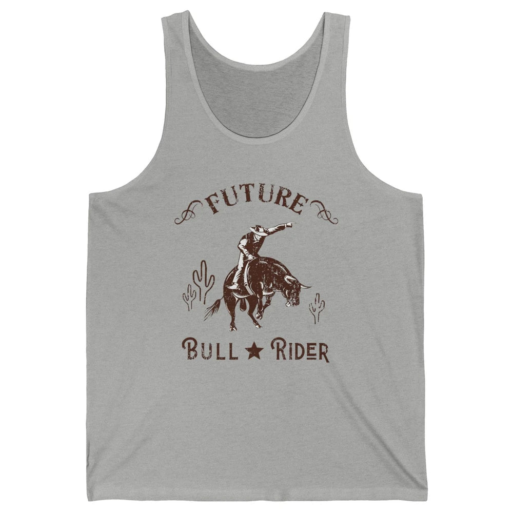 Retro Future Bull Rider Cowboy Western Country Cactus Riding Unisex Jersey Tank