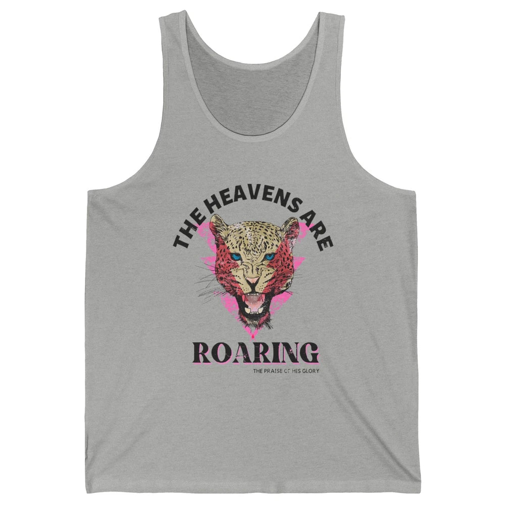 Retro Lion Heavens Are Roaring Bible Lightning Bolt Leopard Unisex Jersey Tank