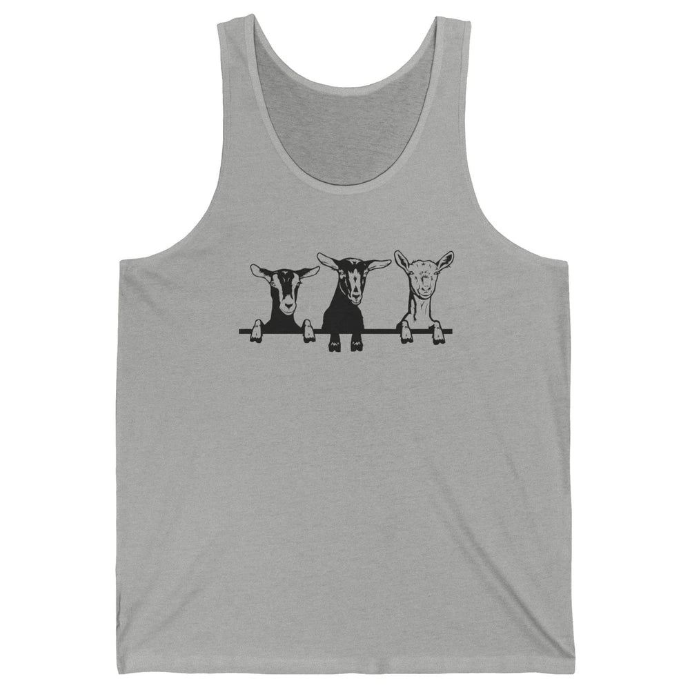 Cute Goats Farm Funny Face Farming Animal Mate Woman Men Unisex Jersey Tank